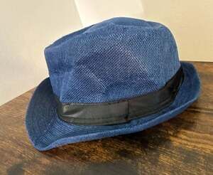 Blue Trilby Fedora Hat with Black Band